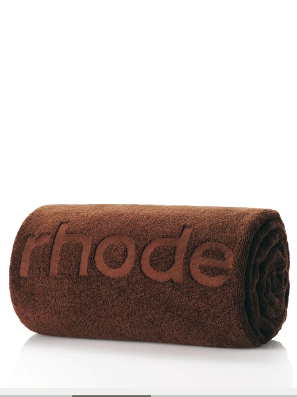 RHODE Rich Brown Beach Towel with stickers